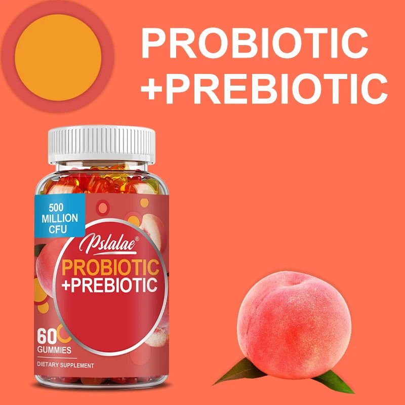 Probiotic + Prebiotic - Supports Digestion and Gut Health, Relieves Bloating and Constipation, and Boosts Immunity - 60 Gummies