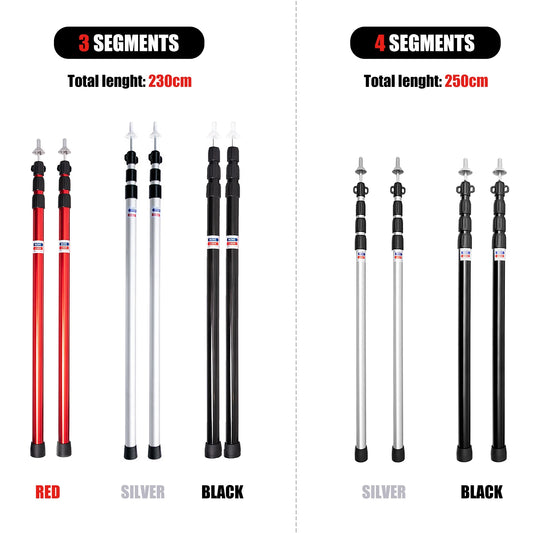 Adjustable Tent Support Rod Beach Shelter Tarp Awning Pole Thicken Aluminum Alloy Tent Pole Camping Accessories for Camping Tent