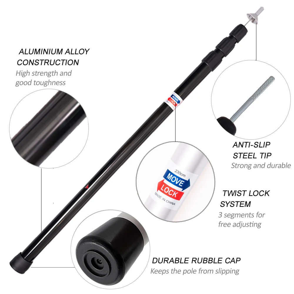 Adjustable Tent Support Rod Beach Shelter Tarp Awning Pole Thicken Aluminum Alloy Tent Pole Camping Accessories for Camping Tent
