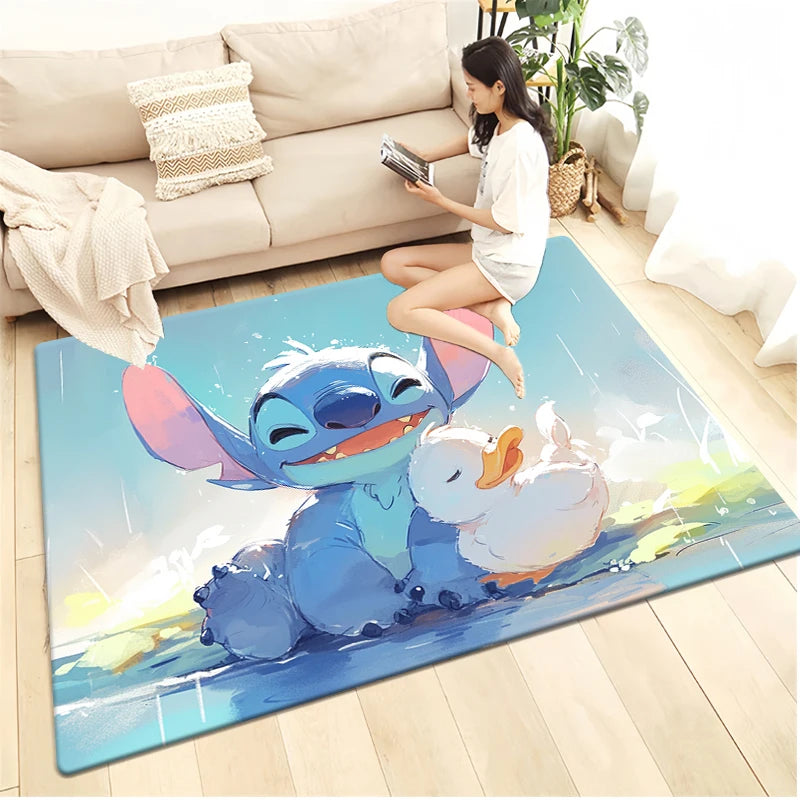 Stitch Cartoon HD Printed Carpet.Rug for Living Room,Bedroom,Decoration,Picnic,Camp,Kitchen Carpet,Crawling Carpet Decoration