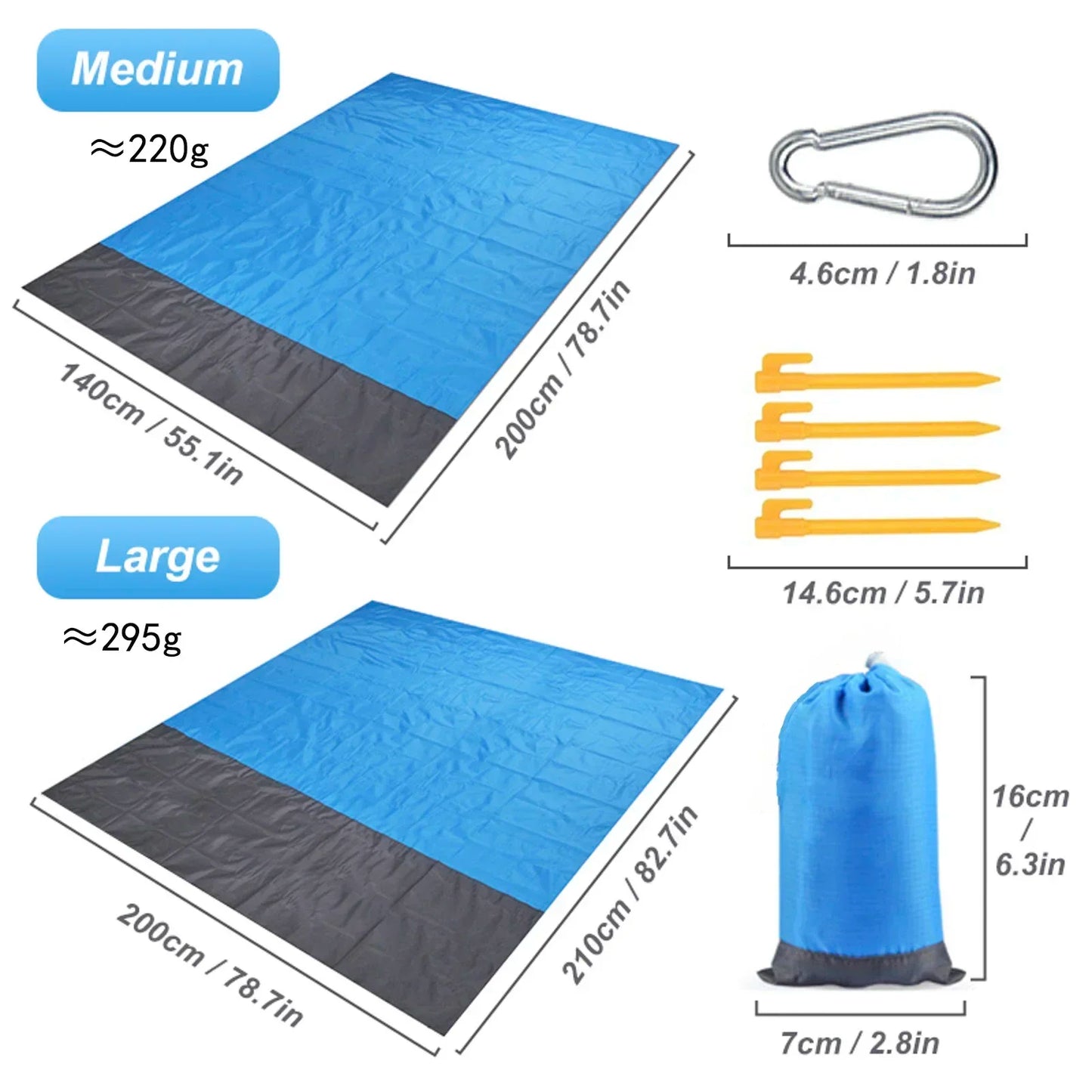 Waterproof Sandbeach Blanket for Camping, Hiking, and Sports - Lightweight and Sandproof