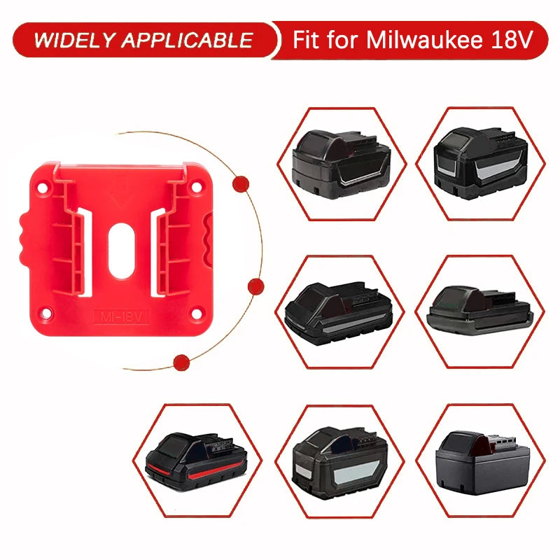 5 Pack Battery Holder Battery Mount For Milwaukee 18V Battery Dock Holder Fit For 48-11-1815 48-11-1828 48-11-1850 Battery