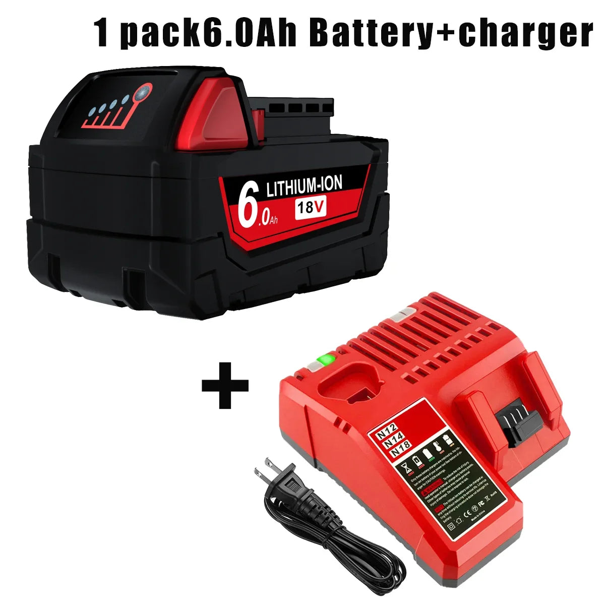 6000mAH/9000mAH For Milwaukee M18 18V Replacement For Milwaukee M18B5 XC Li-ion battery 48-11-1815 48-11-1850 2604-22 2604-20