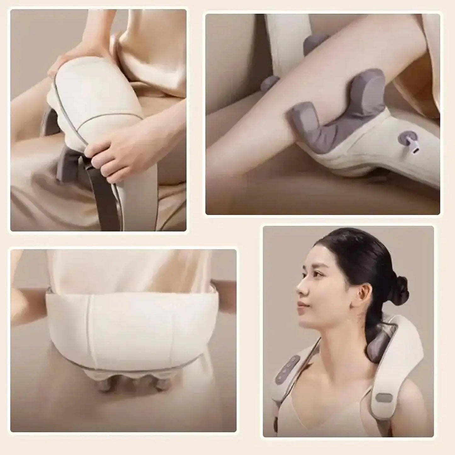 Neck and Shoulder Massage Shawl Heating Kneading 6D Massage Head Deep Massage and Muscle Relaxation Adjustable Wearable Massager