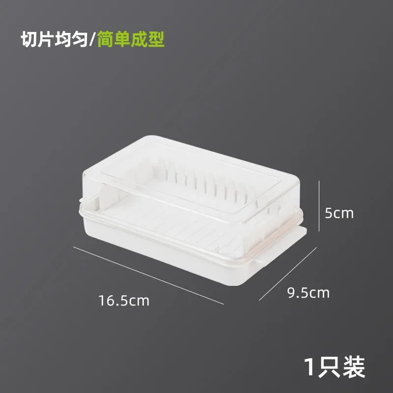 1Pc Eco-Friendly Home Kitchen Accessories with Lid Cheese Butter Storage Box Fresh-Keeping Box Cheese Tools Butter Cutting