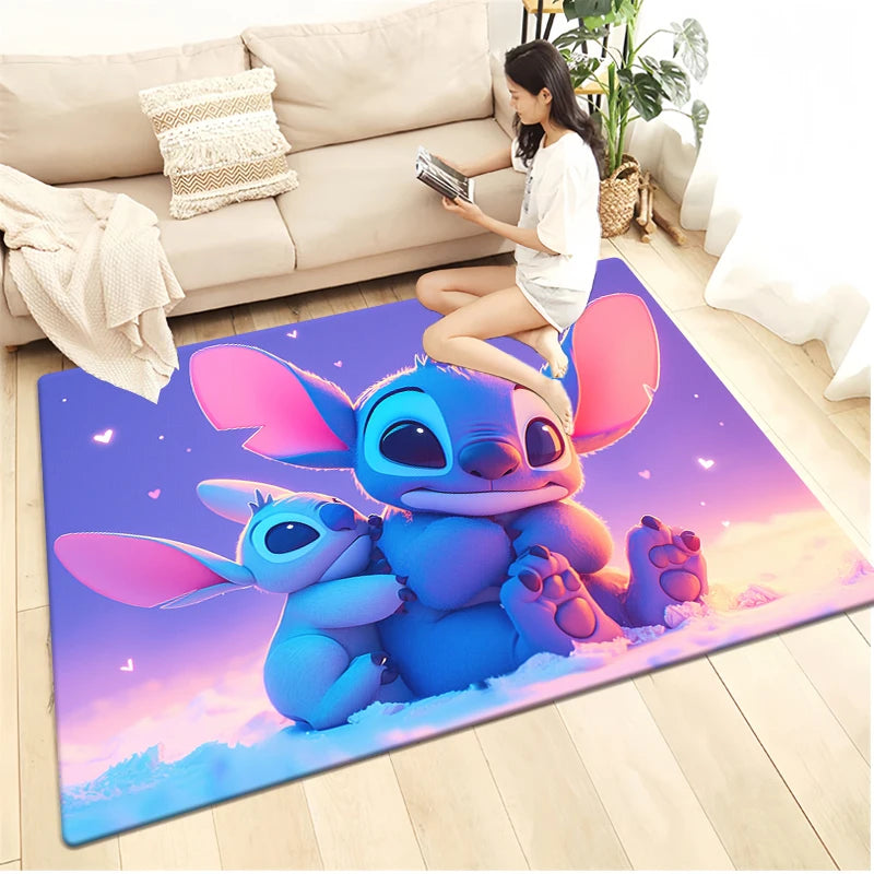 Stitch Cartoon HD Printed Carpet.Rug for Living Room,Bedroom,Decoration,Picnic,Camp,Kitchen Carpet,Crawling Carpet Decoration