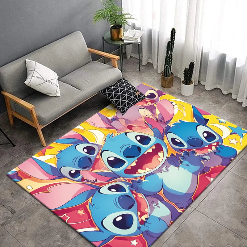 Stitch Cartoon HD Printed Carpet.Rug for Living Room,Bedroom,Decoration,Picnic,Camp,Kitchen Carpet,Crawling Carpet Decoration