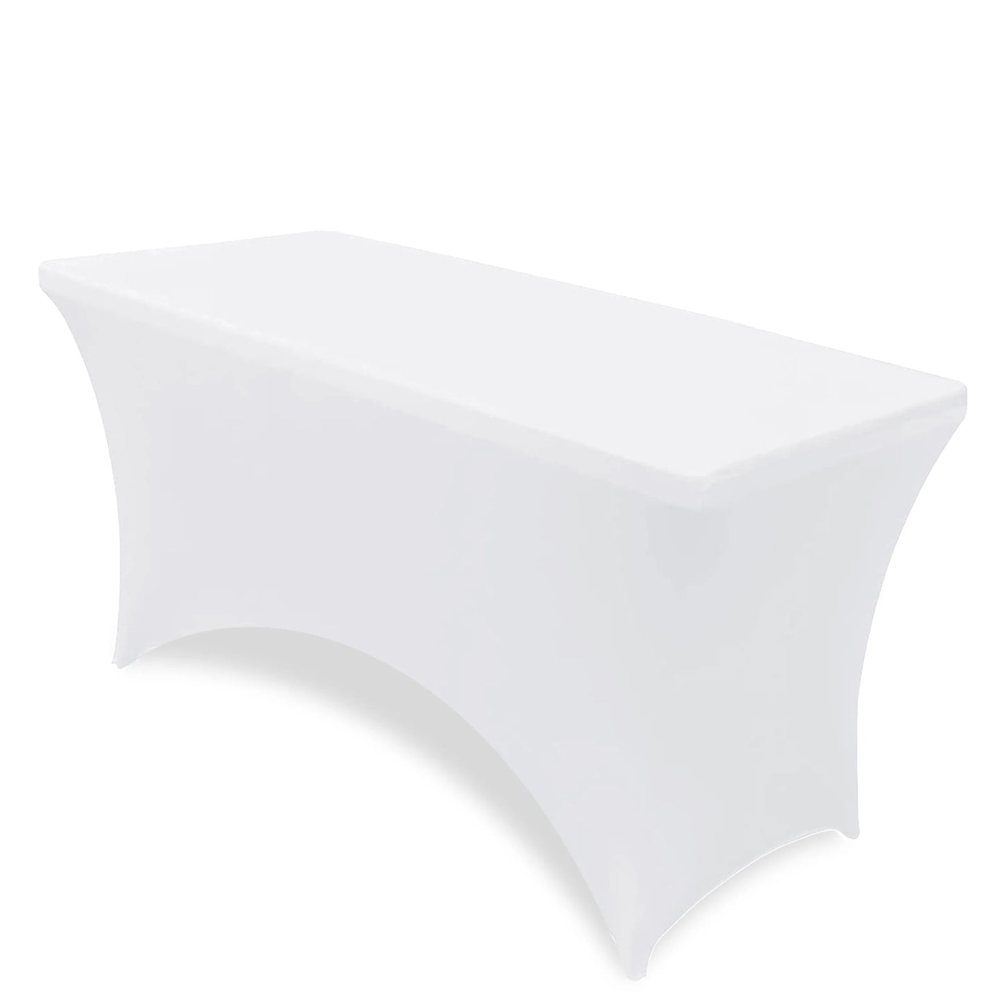 4/6FT White/Black High Stretch Tablecloth Wedding Party Beauty Massage Elastic Hotel Birthday Cover Rectangular Table Cloth