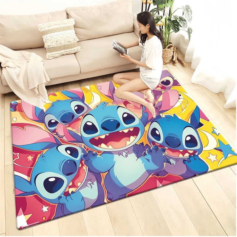 Stitch Cartoon HD Printed Carpet.Rug for Living Room,Bedroom,Decoration,Picnic,Camp,Kitchen Carpet,Crawling Carpet Decoration