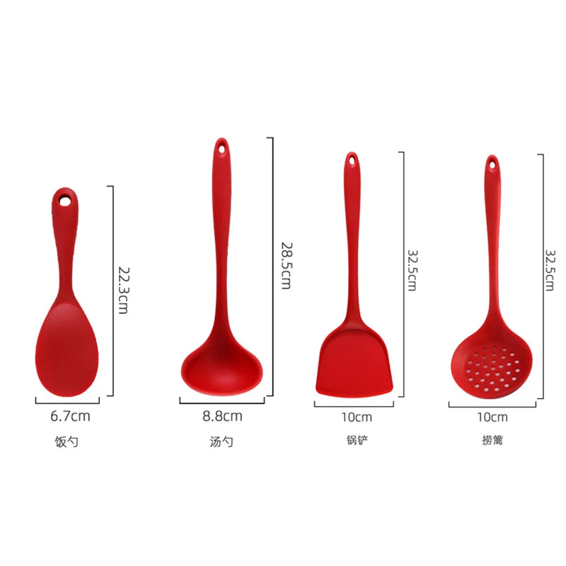 Household Silicone Spatula Frying Shovel Soup Spoon Cooking Non Stick Pan Silicone Spatula Kitchen Utensils Spatula