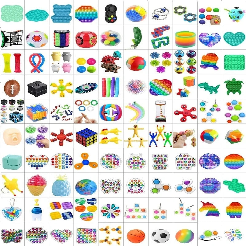 10-100pcs Random Fidget Toys Mystery Gifts Pack Surprise Box 300 Different Fidget Set Antistress Relief Toys for kids