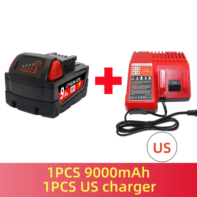 6000mAH/12000mAH For Milwaukee M18 18V Replacement For Milwaukee M18B5 XC Li-ion battery 48-11-1815 2604-20 48-11-1850 charger