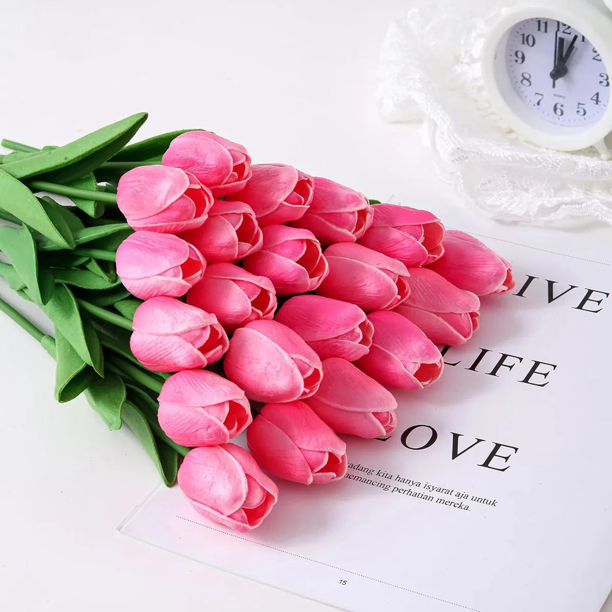 10Pcs Artificial Flower Realistic Touch Tulip for Scrapbooking Vase Home Decor Wedding Garden Arch Garland Mother's Day Bouquet