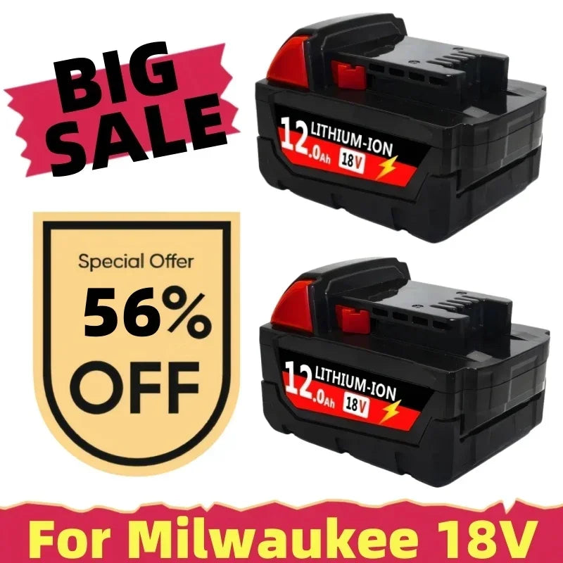 6000mAH/12000mAH For Milwaukee M18 18V Replacement For Milwaukee M18B5 XC Li-ion battery 48-11-1815 2604-20 48-11-1850 charger