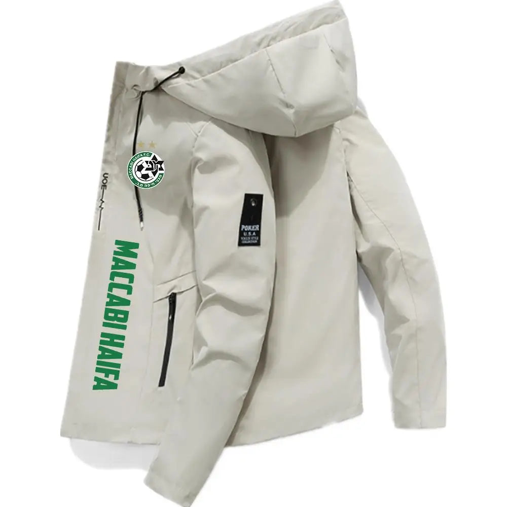 Maccabi Haifa Men's Hooded Jacket Bomber Men Windbreaker Zip Coat Spring Autumn Casual Sports Fitted Workwear