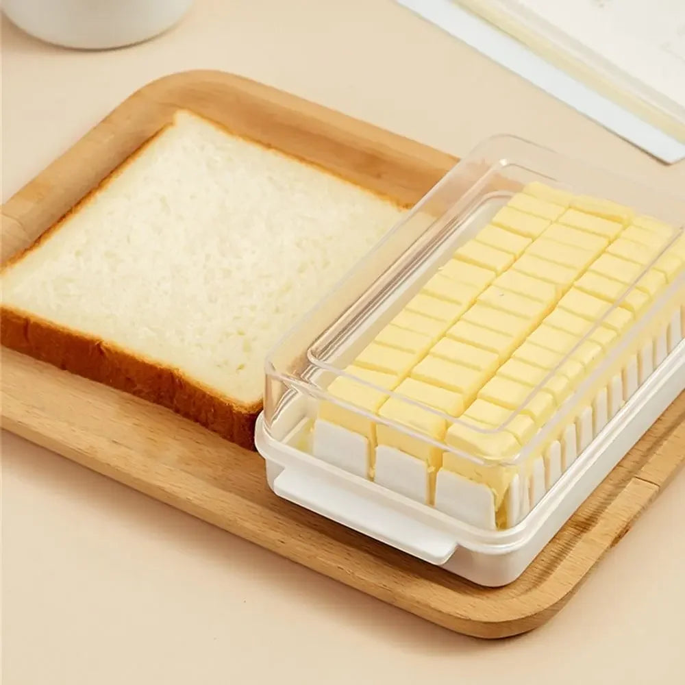 1Pc Eco-Friendly Home Kitchen Accessories with Lid Cheese Butter Storage Box Fresh-Keeping Box Cheese Tools Butter Cutting