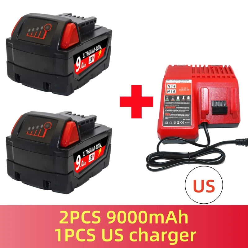 6000mAH/12000mAH For Milwaukee M18 18V Replacement For Milwaukee M18B5 XC Li-ion battery 48-11-1815 2604-20 48-11-1850 charger