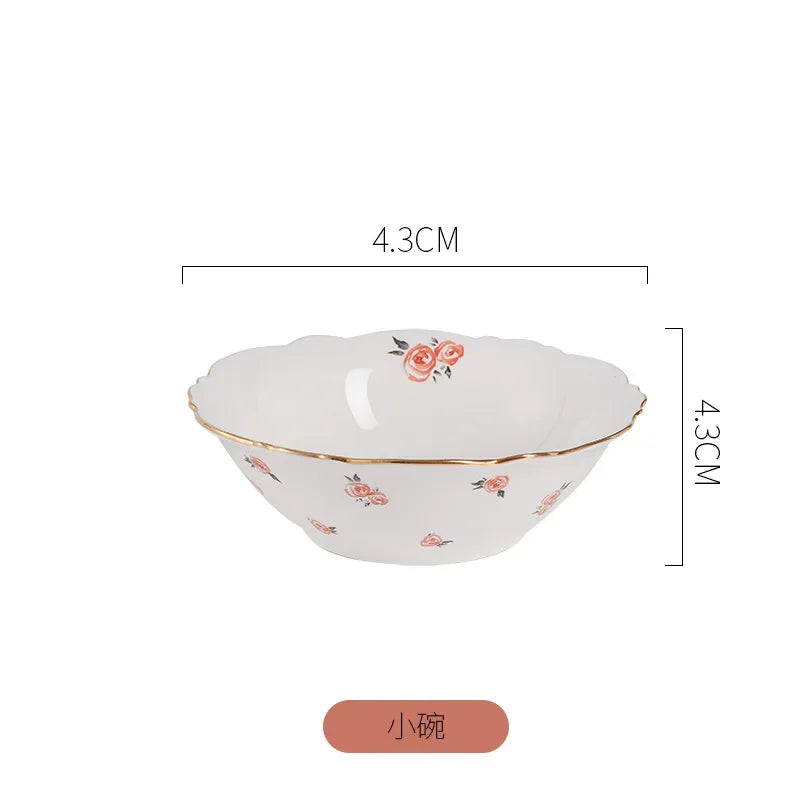 Creativity Plates and Bowls Set Kawaii Scoop Plate Elegant Phnom Penh Ceramic Bowl Set Household Salad Bowl Spoon Steak Plate