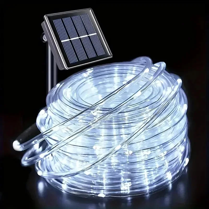 Solar LED String Light Outdoor Waterproof Garden Christmas Decorations 2024 Festoon Lights Wedding Garland Solar Rope Fairy Lamp