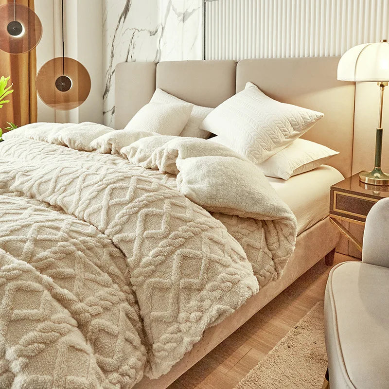 Winter Wool Blanket Double Layer Thickening Blanket Warm Plaid Blankets Fleece Super Warm Soft Throw Sofa Bed Cover Cobija