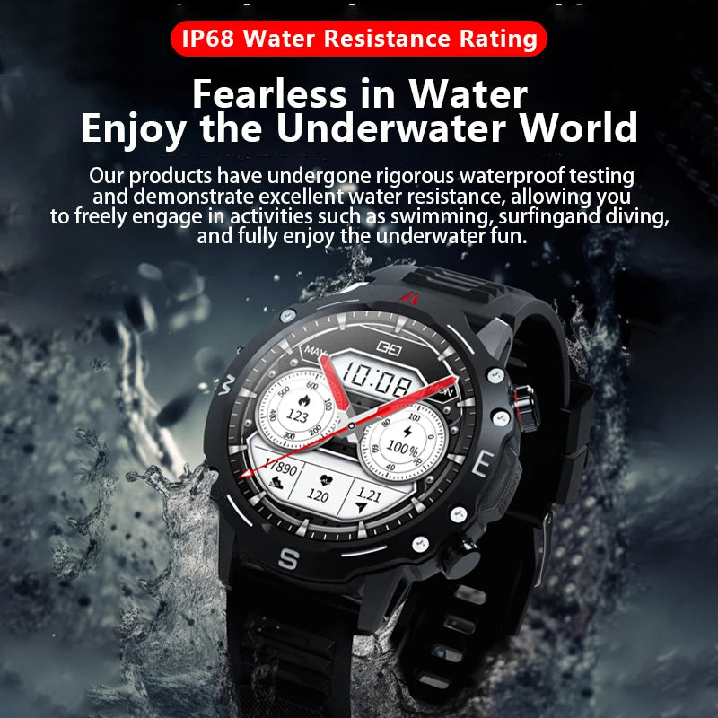 Zordai OD2 Men Smart Watch Wearable Smartwatch For iPhone Samsung Xiaomi IP68 Waterproof Bluetooth Call Compass NFC GPS Sports