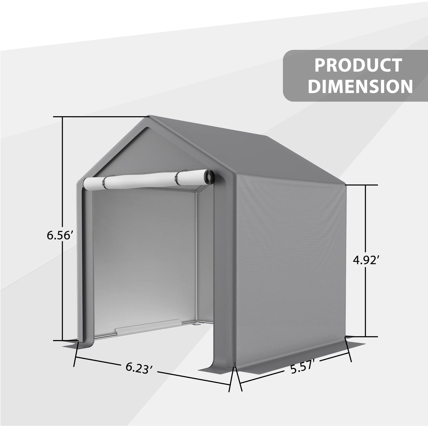 LZBEITEM 6 x 6 ft Portable Outdoor Storage Tent Shelter Shed, Heavy Duty Storage Tent with Roll-up Doors Shelter for Garden Tool