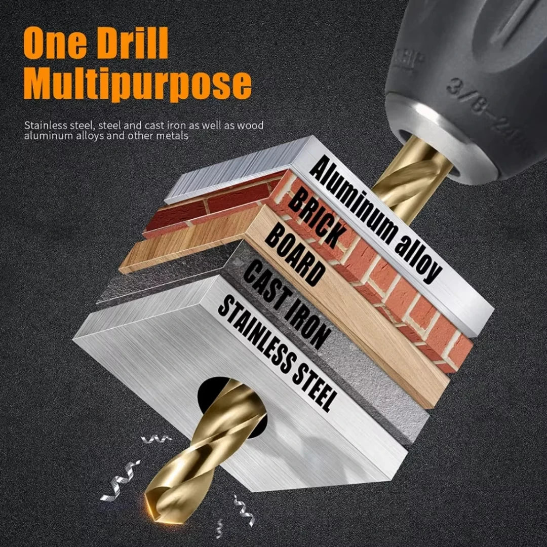 Metric Drill Bit Set 13PCS (3/16"-1/2") Glass Metal Tile Concrete Professional Tungsten Carbide Drill Tip Working Power Tool