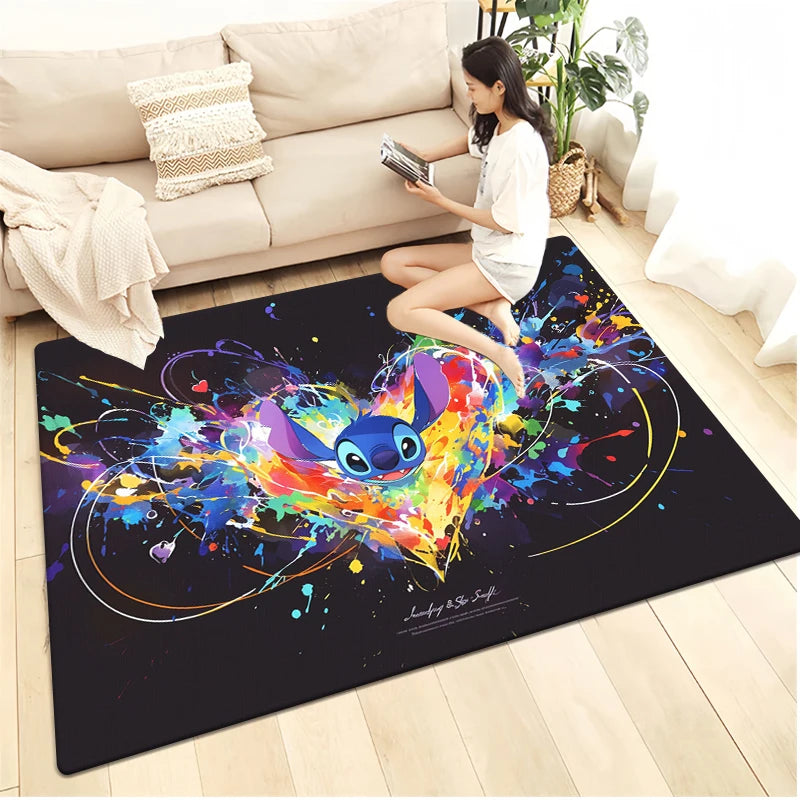 Stitch Cartoon HD Printed Carpet.Rug for Living Room,Bedroom,Decoration,Picnic,Camp,Kitchen Carpet,Crawling Carpet Decoration