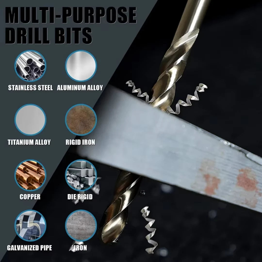 Metric Drill Bit Set 13PCS (3/16"-1/2") Glass Metal Tile Concrete Professional Tungsten Carbide Drill Tip Working Power Tool