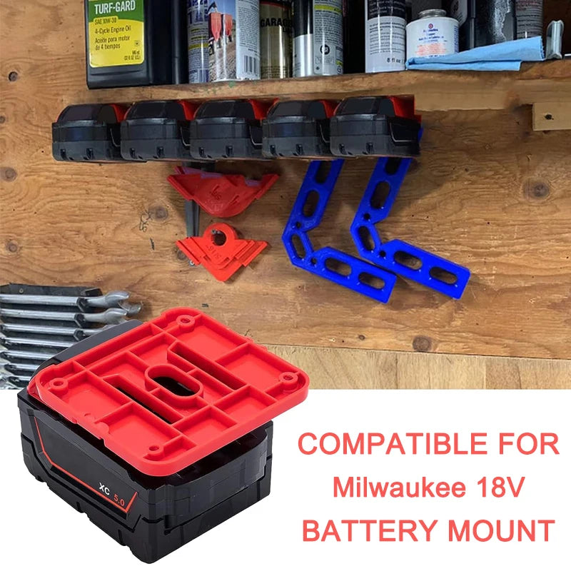 5 Pack Battery Holder Battery Mount For Milwaukee 18V Battery Dock Holder Fit For 48-11-1815 48-11-1828 48-11-1850 Battery