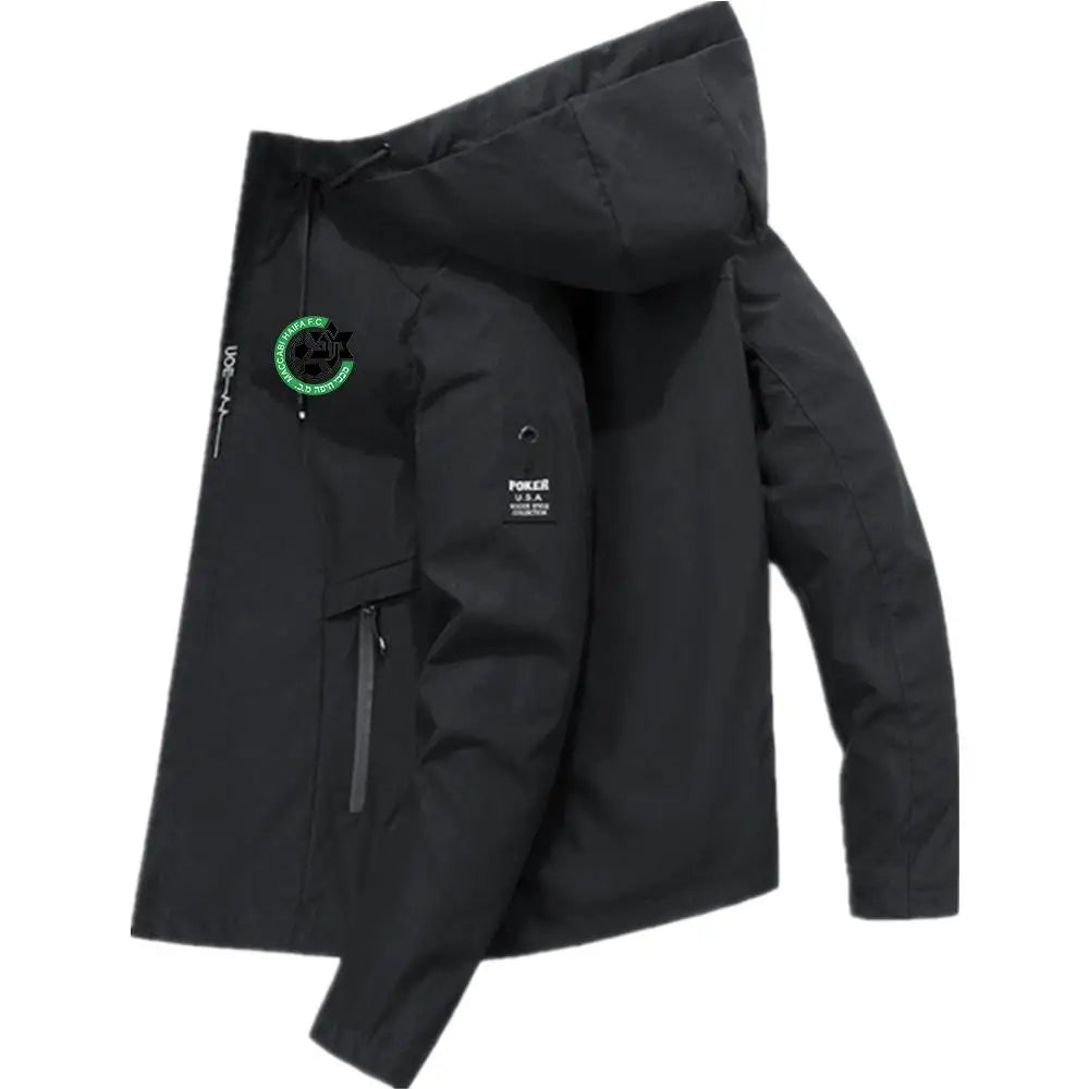 Maccabi Haifa Men's Hooded Jacket Bomber Men Windbreaker Zip Coat Spring Autumn Casual Sports Fitted Workwear