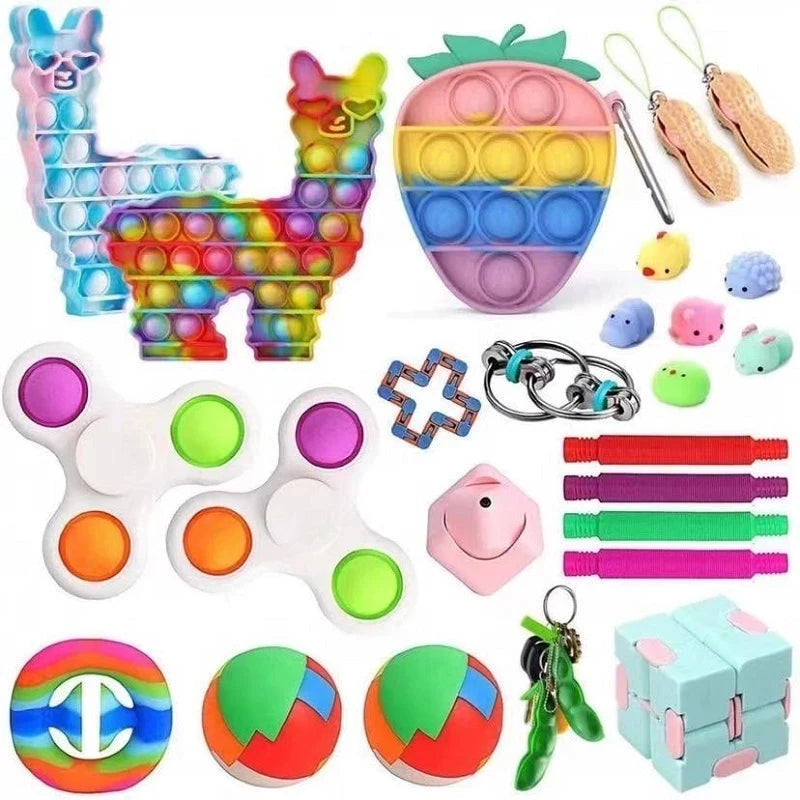 10-100pcs Random Fidget Toys Mystery Gifts Pack Surprise Box 300 Different Fidget Set Antistress Relief Toys for kids