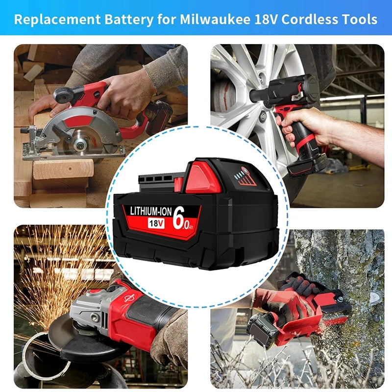 6000mAH/9000mAH For Milwaukee M18 18V Replacement For Milwaukee M18B5 XC Li-ion battery 48-11-1815 48-11-1850 2604-22 2604-20