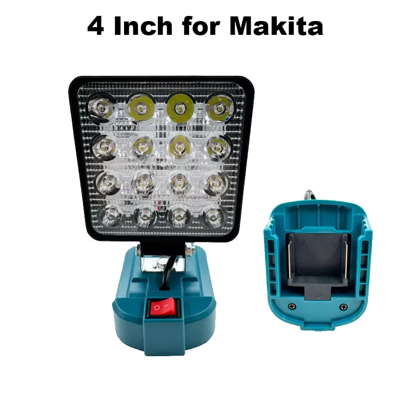 For Makita/Dewalt/Milwaukee 18V Li-ion Battery LED Work Light 3/4 inch Flashlight Portable Emergency Flood Lamp Camping lamp