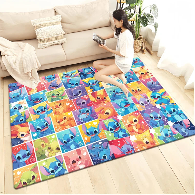 Stitch Cartoon HD Printed Carpet.Rug for Living Room,Bedroom,Decoration,Picnic,Camp,Kitchen Carpet,Crawling Carpet Decoration