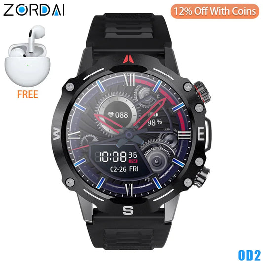 Zordai OD2 Men Smart Watch Wearable Smartwatch For iPhone Samsung Xiaomi IP68 Waterproof Bluetooth Call Compass NFC GPS Sports