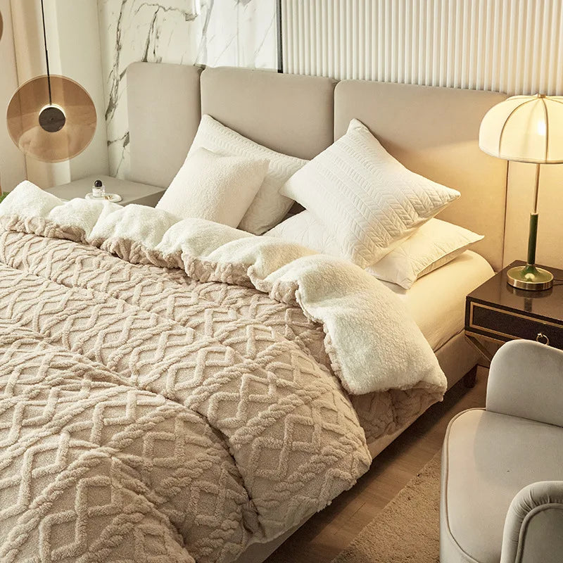 Winter Wool Blanket Double Layer Thickening Blanket Warm Plaid Blankets Fleece Super Warm Soft Throw Sofa Bed Cover Cobija