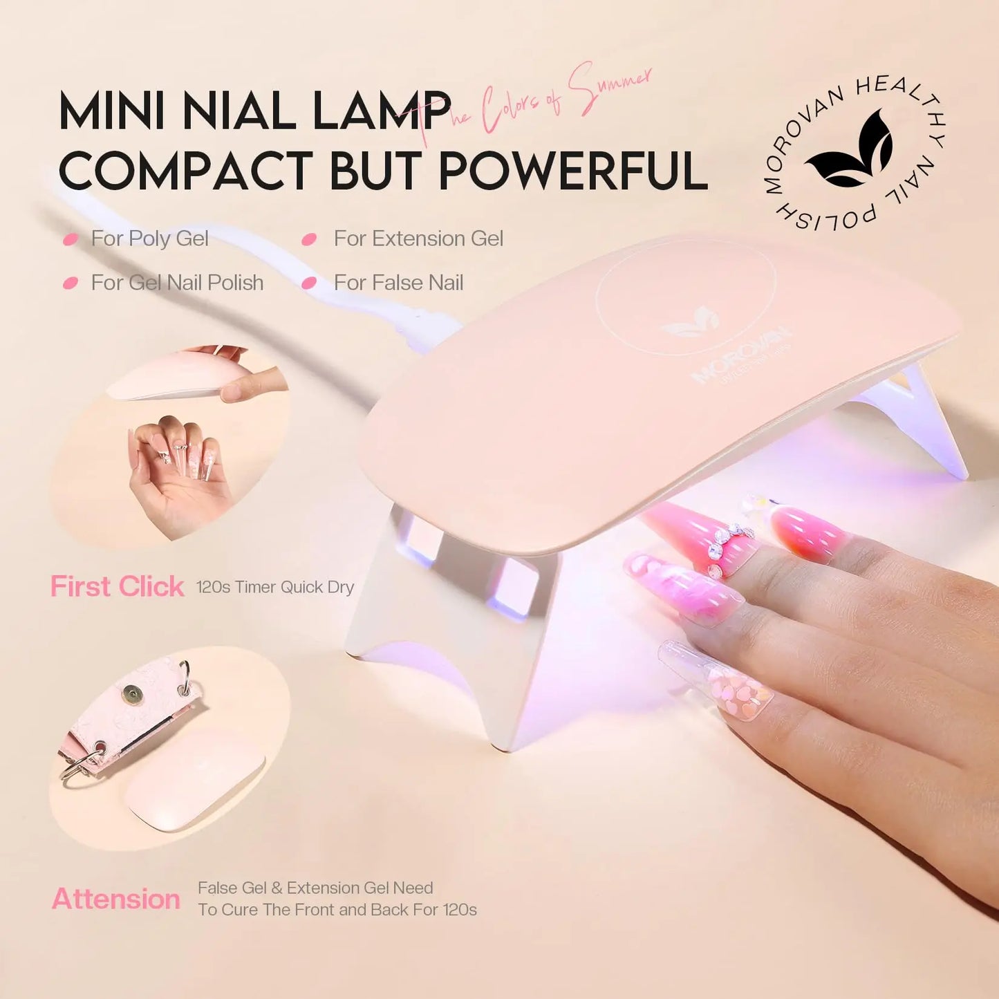 Morovan Poly Gel Nail Enhancement Kit Starter Kit: 6-color Poly nail gel kit with U V light, suitable for beginner nail salon