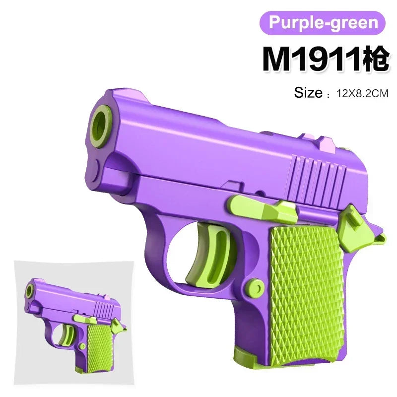 Mini 3D Gravity Printing 1911 Children'S Toy Guns Model Fidget Toy for Kids Adults Stress Relief Toy Children Decompression Gift