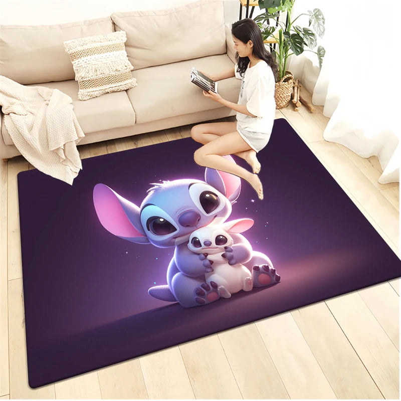 Stitch Cartoon HD Printed Carpet.Rug for Living Room,Bedroom,Decoration,Picnic,Camp,Kitchen Carpet,Crawling Carpet Decoration