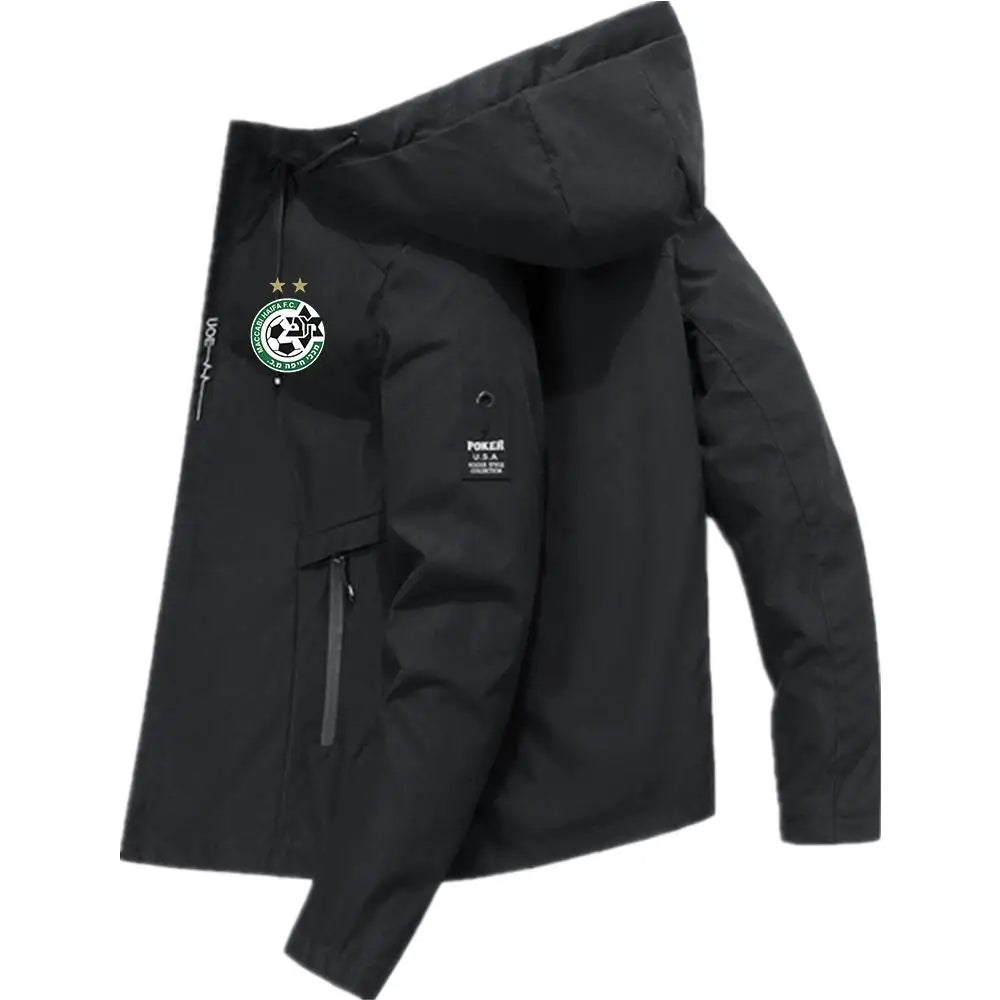 Maccabi Haifa Men's Hooded Jacket Bomber Men Windbreaker Zip Coat Spring Autumn Casual Sports Fitted Workwear
