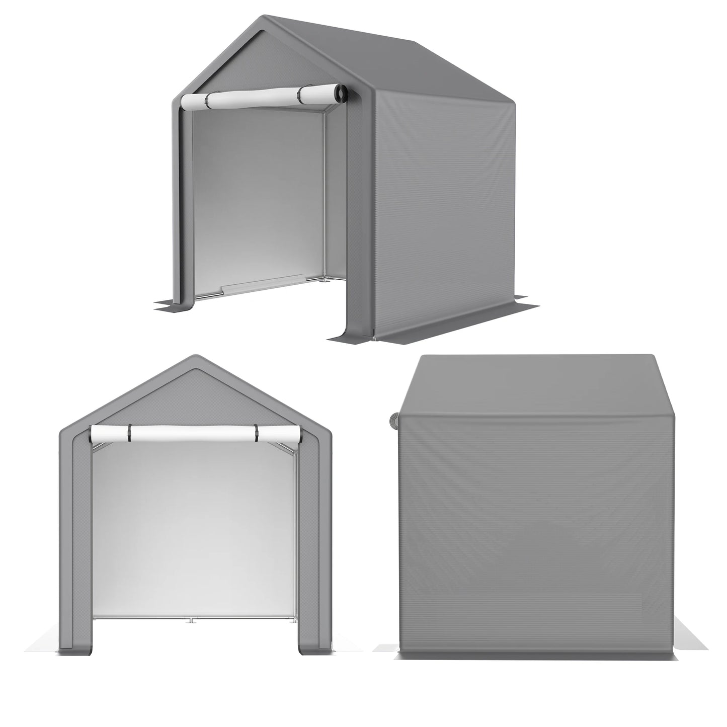 LZBEITEM 6 x 6 ft Portable Outdoor Storage Tent Shelter Shed, Heavy Duty Storage Tent with Roll-up Doors Shelter for Garden Tool