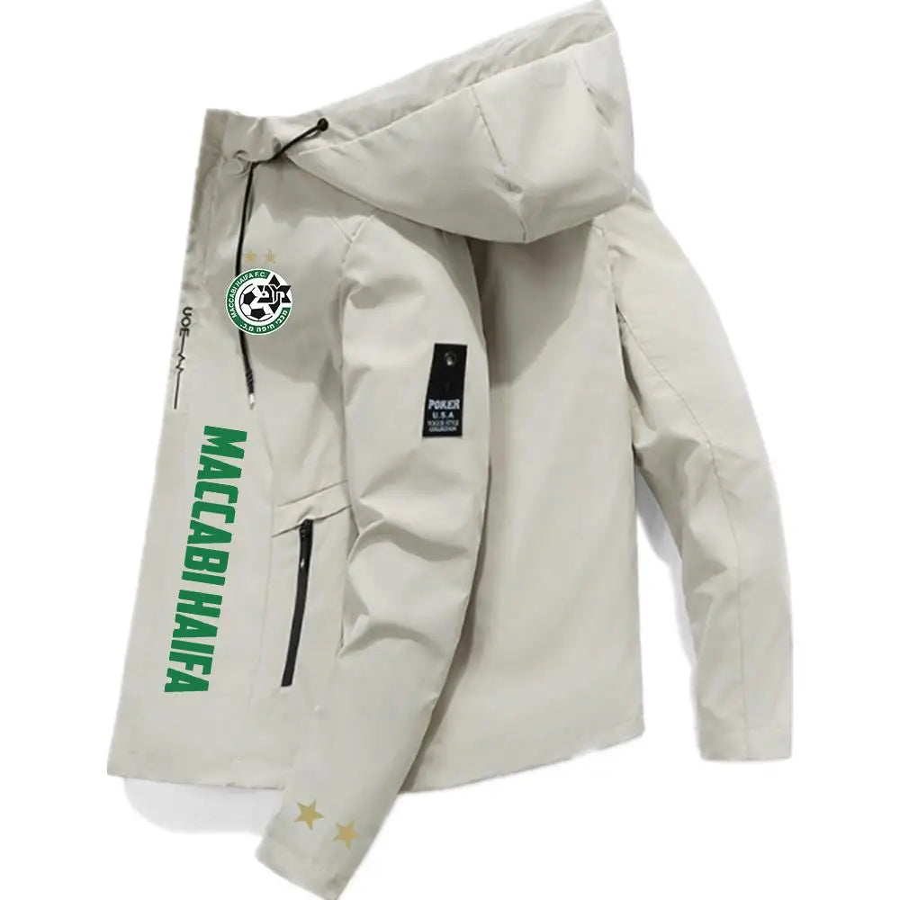 Maccabi Haifa Men's Hooded Jacket Bomber Men Windbreaker Zip Coat Spring Autumn Casual Sports Fitted Workwear