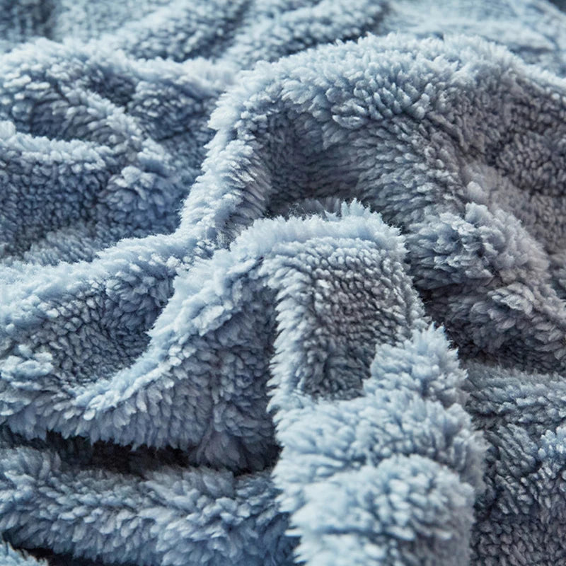 Winter Wool Blanket Double Layer Thickening Blanket Warm Plaid Blankets Fleece Super Warm Soft Throw Sofa Bed Cover Cobija