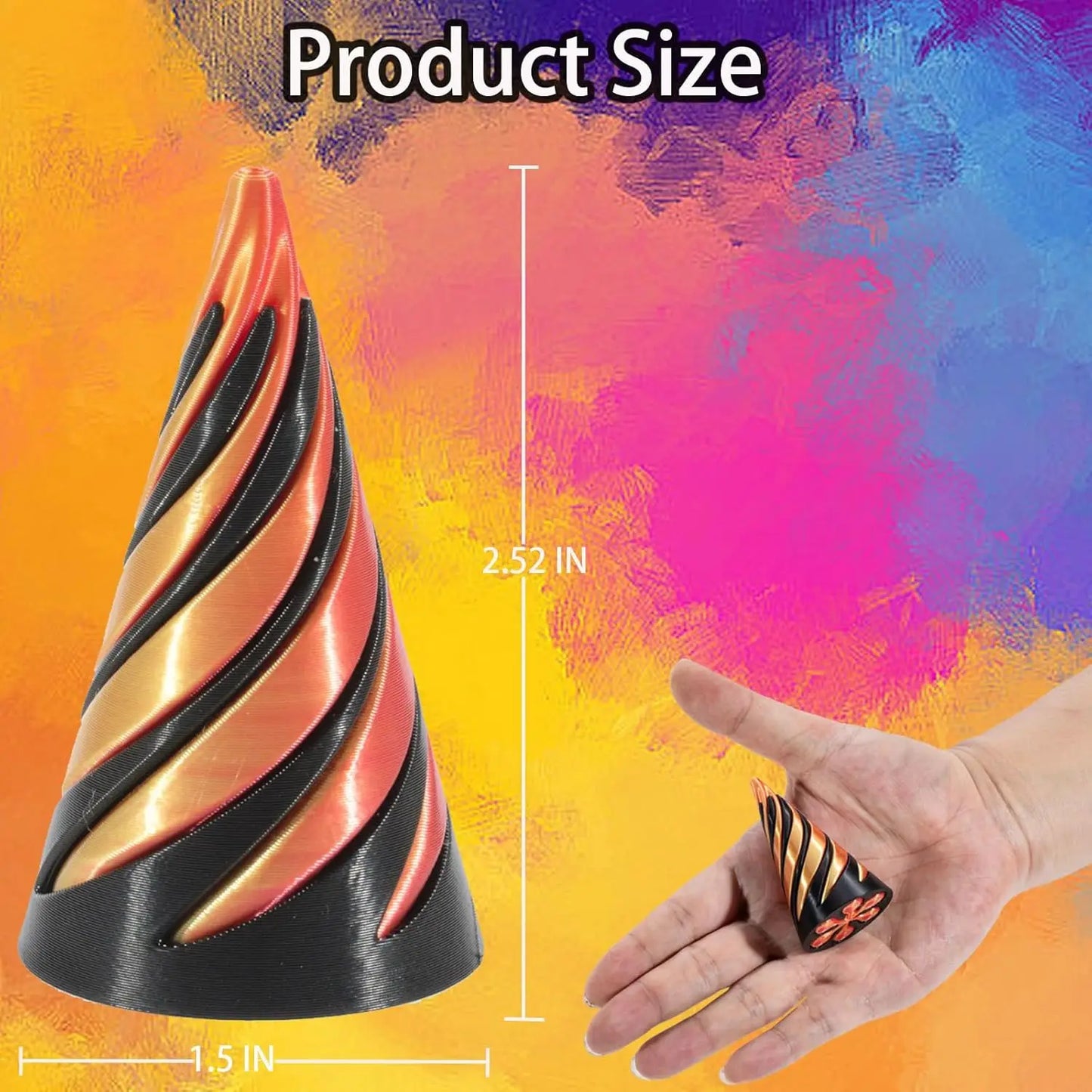 3D Printed Spiral Fidget Toys Decompression Spinning Three-Dimensional Structure Fingertip Dual Color Stress Relief Toy