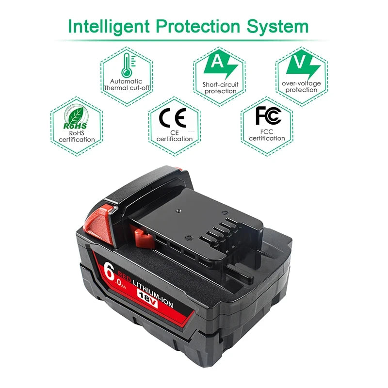 6000mAH/9000mAH For Milwaukee M18 18V Replacement For Milwaukee M18B5 XC Li-ion battery 48-11-1815 48-11-1850 2604-22 2604-20