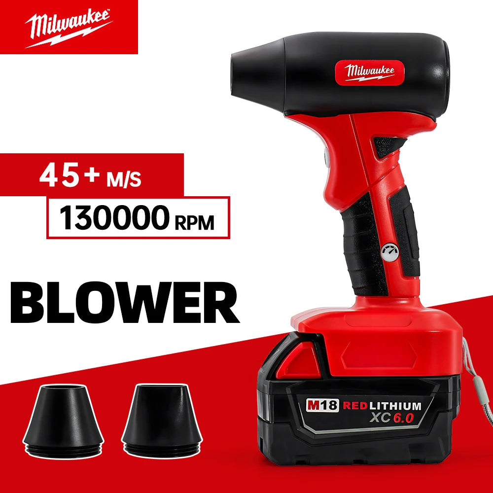 Milwaukee Brushless Electric Turbo Blowers Jet Fan 45M/S Violent 130000RPM Car Dryer Handheld Dust Blowing Tool For 18V Battery