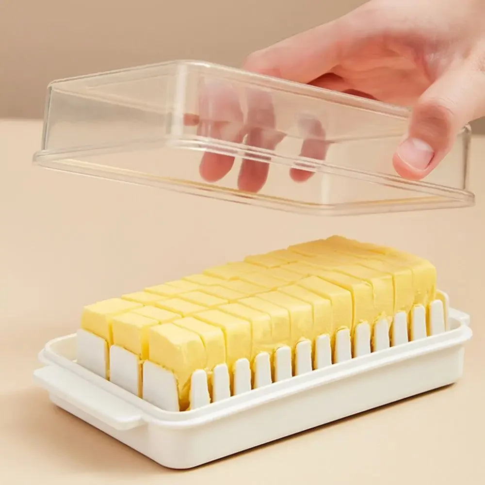 1Pc Eco-Friendly Home Kitchen Accessories with Lid Cheese Butter Storage Box Fresh-Keeping Box Cheese Tools Butter Cutting