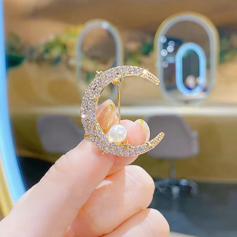 Exquisite Opal Wheat Ear Rhinestone Brooches for Women Crystal Cat’s Eye Stone Pins Suit Clothes Luxury Jewelry Accessories