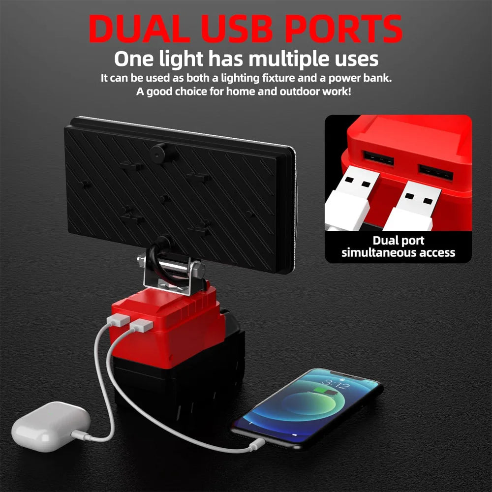Led Light For Milwaukee 18V Li-ion Battery LED Work Light 4/5/8 inch Tool Light  Portable Emergency Flood Lamp Camping lamp